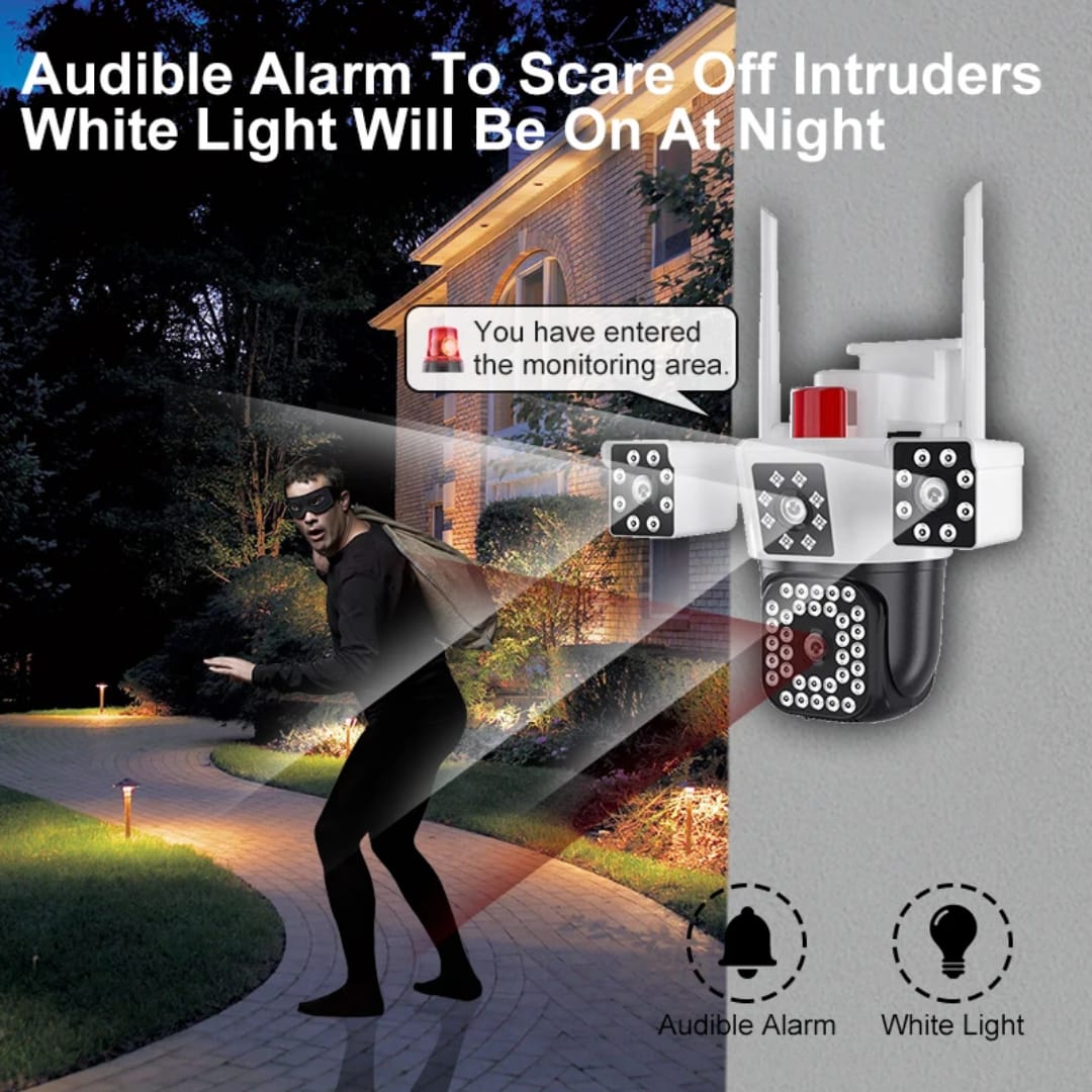 Cámara de seguridad Wi-Fi de 3 lentes para exteriores - Image 3