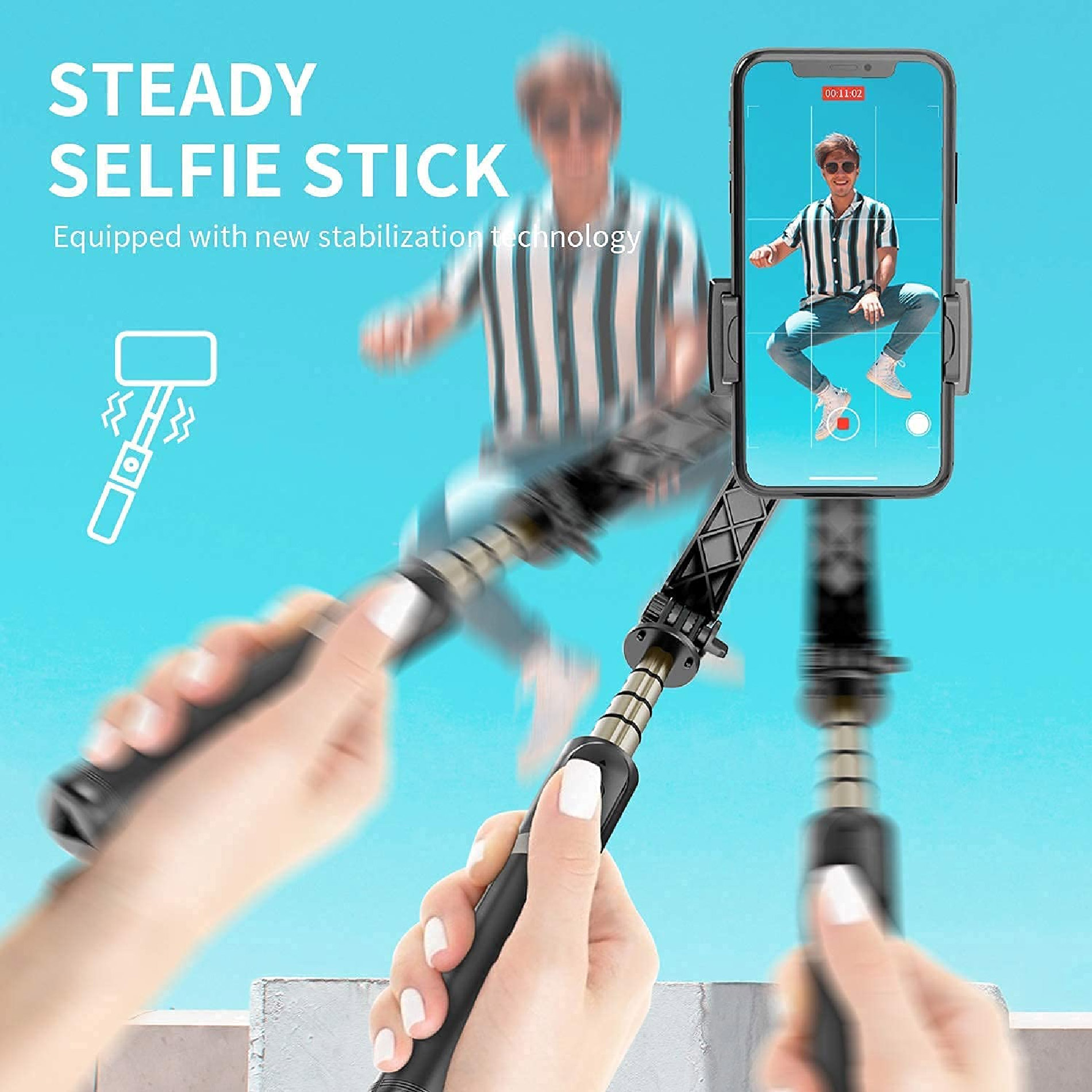 Estabilizador 3 en 1 para celular: palo selfie y trípode - Image 5