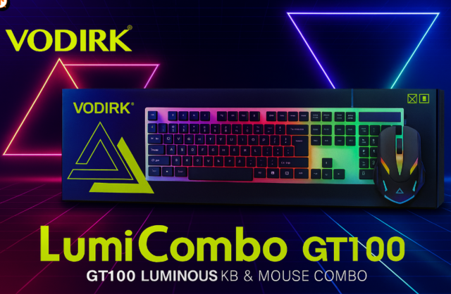 Combo teclado y mouse con luces LED (Vodirk GT100)
