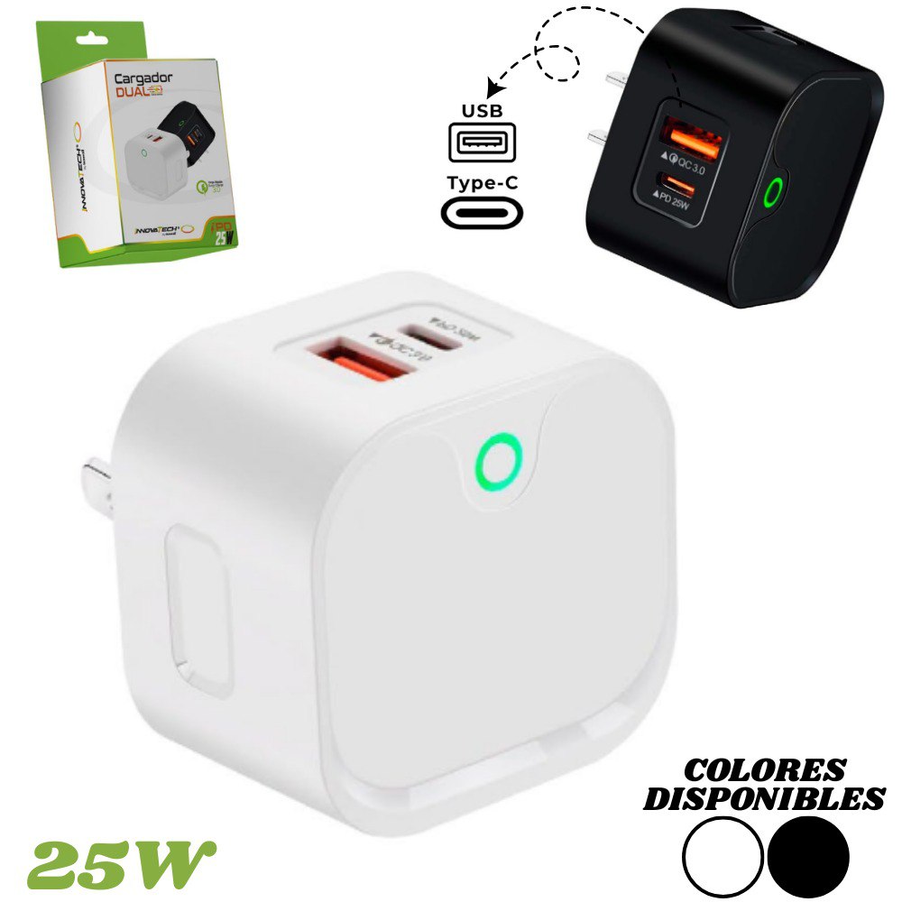 Cargador de pared doble USB-A + USB-C 25 W - Image 3