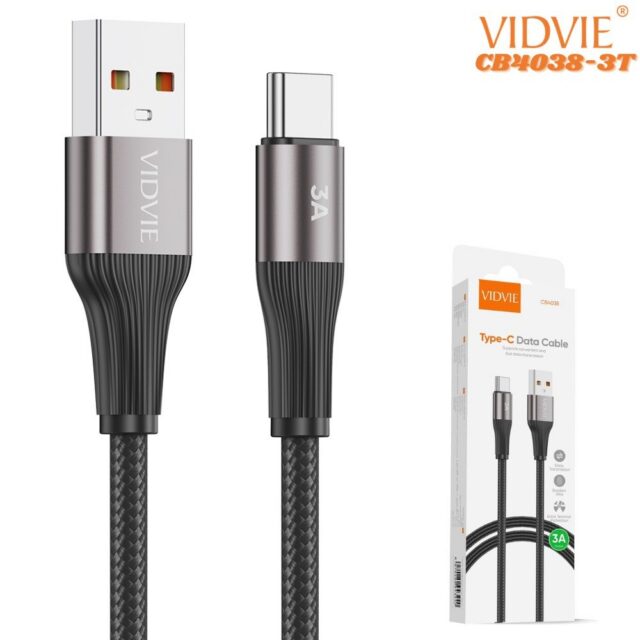 Cable USB-A a USB-C trenzado de 3 m (Vidvie)