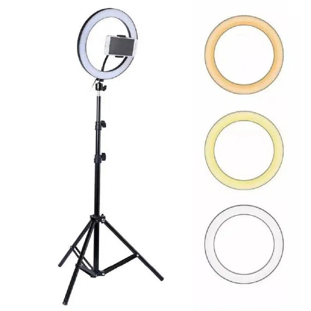 Aro de luz LED de 30 cm con trípode de 2,1 m